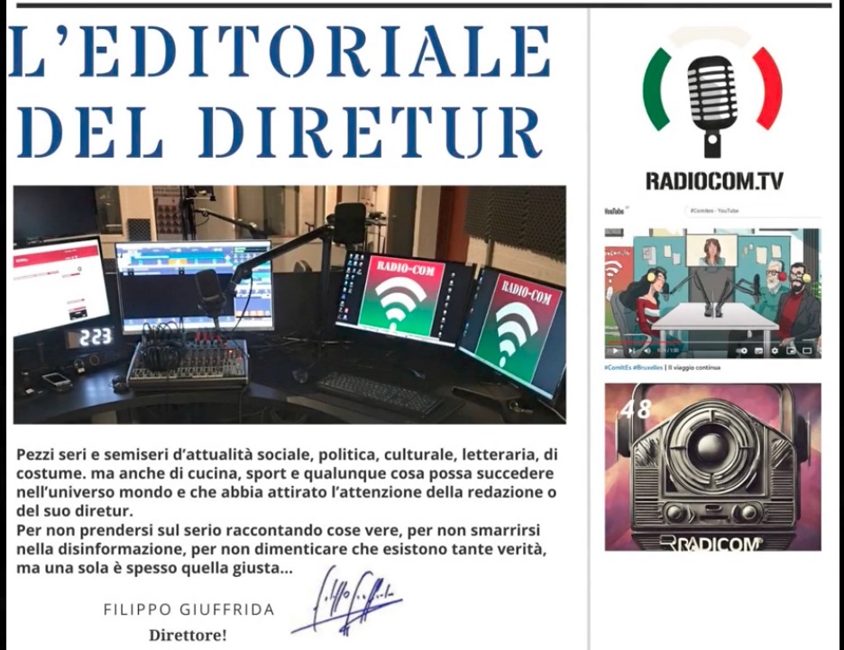 Copertina del programma L'Editoriale del Diretur con Filippo Giuffrida Rèpaci