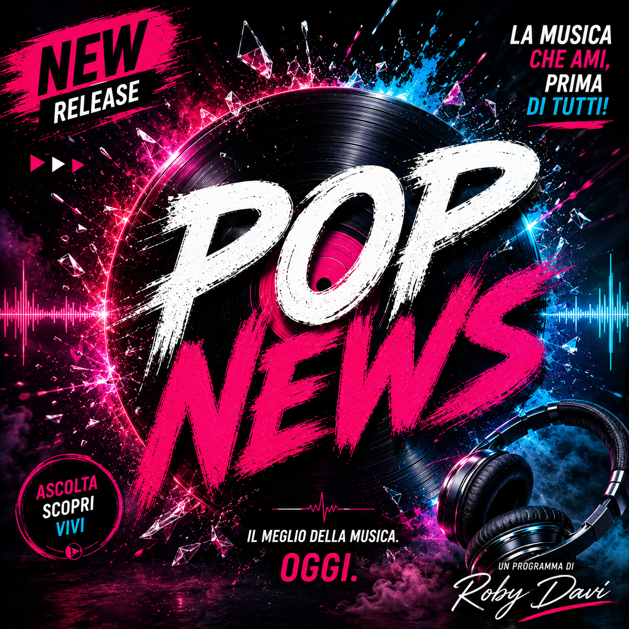 Copertina del programma Pop News con Roberto Davi